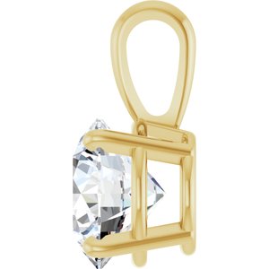 14K Yellow 2 CT Lab-Grown Diamond Pendant-Lab-Grown Diamond-8Mm :: 2 Ct