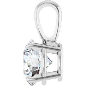 14K White 1 1/4 CT Lab-Grown Diamond Pendant-Lab-Grown Diamond-7Mm :: 1 1/4 Ct