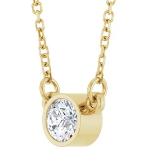 14K Yellow 1/4 CT Natural Diamond Solitaire 18" Necklace-Natural Diamond-4.1Mm :: 1/4 Ct