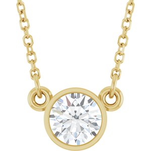14K Yellow 1/2 CT Lab-Grown Diamond Solitaire 18" Necklace-Lab-Grown Diamond-5.2Mm :: 1/2 Ct