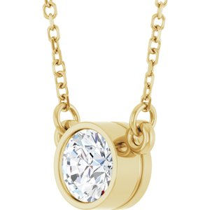 14K Yellow 1/2 CT Lab-Grown Diamond Solitaire 18" Necklace-Lab-Grown Diamond-5.2Mm :: 1/2 Ct