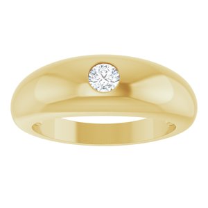 14K Yellow 1/4 CT Lab-Grown Diamond Dome Ring-Round-4 Mm