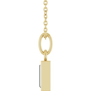 14K Yellow 3/8 CT Lab-Grown Diamond Bezel-Set 16-18" Necklace-Lab-Grown Diamond-6 X 3Mm :: 3/8 Ct