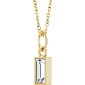 14K Yellow 3/8 CT Lab-Grown Diamond Bezel-Set 16-18" Necklace-Lab-Grown Diamond-6 X 3Mm :: 3/8 Ct