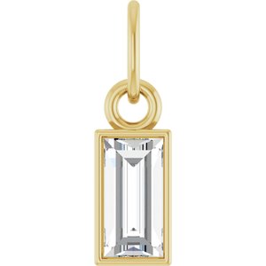 14K Yellow 3/8 CT Lab-Grown Diamond Bezel-Set Pendant-Lab-Grown Diamond-6 X 3Mm :: 3/8 Ct