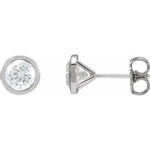 14K White 1 1/2 CTW Lab-Grown Diamond Cocktail-Style Earrings-Pair-5.8Mm :: 1 1/2 Ctw