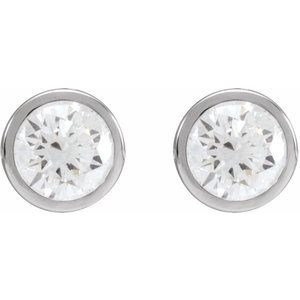 14K White 1 CTW Natural Diamond Cocktail-Style Earrings-Pair-5.2Mm :: 1 Ctw