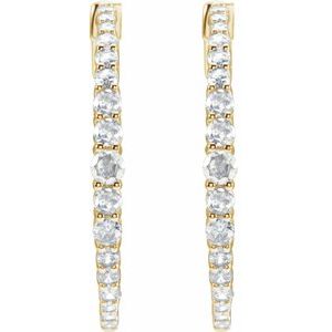 14K Yellow 1 1/3 CTW Lab-Grown Diamond 30 mm Hoop Earrings-Round-30 Mm