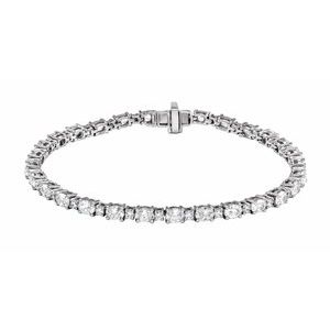 14K White 5 1/2 CTW Lab-Grown Diamond Line 7" Bracelet-Lab-Grown Diamond-Lab-Grown Diamond