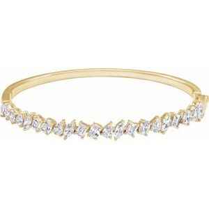 14K Yellow 4 1/5 CTW Lab-Grown Diamond Bangle 7" Bracelet-Lab-Grown Diamond-Lab-Grown Diamond