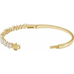 14K Yellow 4 1/5 CTW Lab-Grown Diamond Bangle 7" Bracelet-Lab-Grown Diamond-Lab-Grown Diamond
