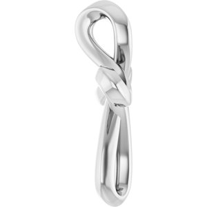 14K White Freeform Cross Pendant-Polished