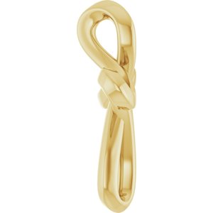 14K Yellow Freeform Cross Pendant-Polished