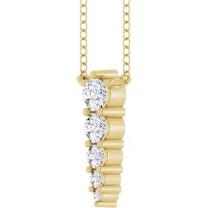 14K Yellow 1/5 CTW Lab-Grown Diamond Graduated 18" Necklace-Lab-Grown Diamond-Round