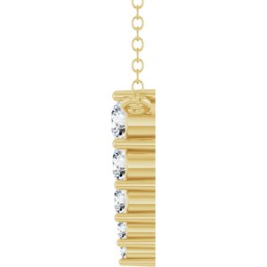 14K Yellow 1/5 CTW Lab-Grown Diamond Graduated 18" Necklace-Lab-Grown Diamond-Round