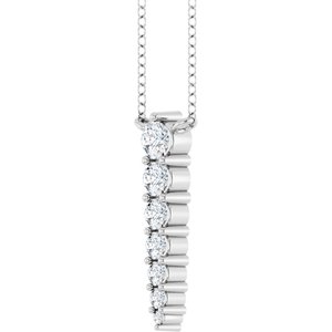 14K White 1/6 CTW Lab-Grown Diamond Graduated 18" Necklace-Lab-Grown Diamond-Round