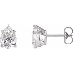 14K White 1 CTW Lab-Grown Diamond Earrings-7 X 5 Mm-14K White