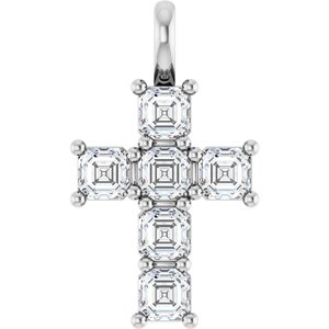 14K White 1 CTW Lab-Grown Diamond Pendant-Lab-Grown Diamond-3 X 3 Mm