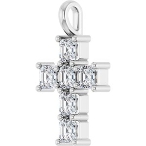 14K White 1 CTW Lab-Grown Diamond Pendant-Lab-Grown Diamond-3 X 3 Mm