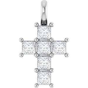 14K White 1/2 CTW Lab-Grown Diamond Pendant-Lab-Grown Diamond-2.5 X 2.5 Mm
