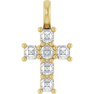 14K Yellow 1/3 CTW Lab-Grown Diamond Pendant-Lab-Grown Diamond-2 X 2 Mm