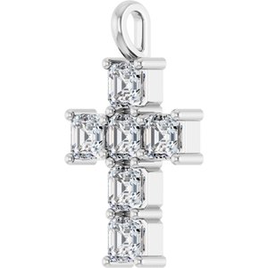 14K White 2 CTW Lab-Grown Diamond Pendant-Lab-Grown Diamond-4 X 4 Mm