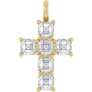 14K Yellow 2 CTW Lab-Grown Diamond Pendant-Lab-Grown Diamond-4 X 4 Mm