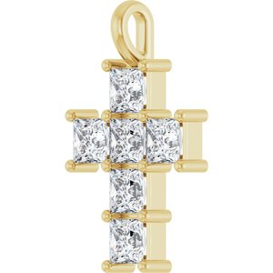 14K Yellow 1 1/2 CTW Lab-Grown Diamond Pendant-Lab-Grown Diamond-3.5 X 3.5 Mm