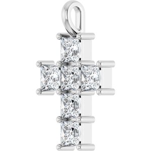 14K White 1 1/2 CTW Lab-Grown Diamond Pendant-Lab-Grown Diamond-3.5 X 3.5 Mm