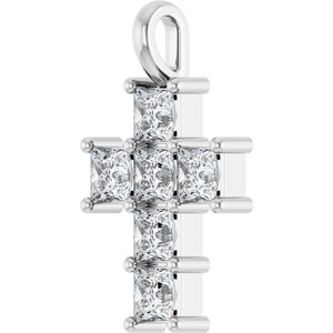 14K White 1 CTW Lab-Grown Diamond Pendant-Lab-Grown Diamond-3 X 3 Mm