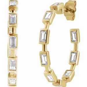 14K Yellow 1 1/4 CTW Lab-Grown Diamond 24.5 mm Hoop Earrings-Straight Baguette-24.5 Mm