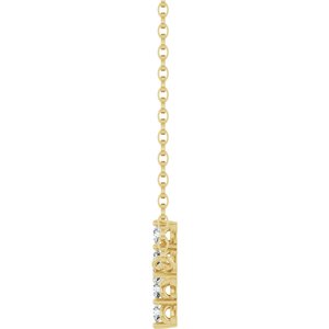 14K Yellow 1/3 CTW Lab-Grown Diamond Sideways Cross 18" Necklace-Lab-Grown Diamond-2Mm :: 1/3 Ctw