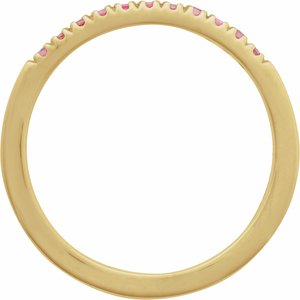 14K Yellow Natural Pink Tourmaline Stackable Ring-Round-1.5 Mm