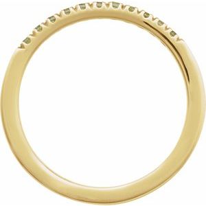 14K Yellow Natural Peridot Stackable Ring-Round-1.5 Mm
