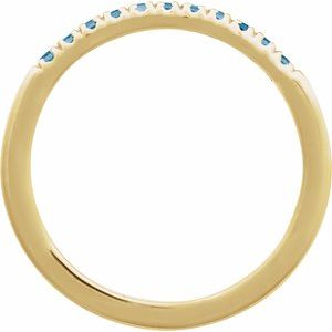 14K Yellow Natural London Blue Topaz Stackable Ring-Round-1.5 Mm