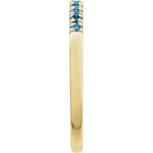 14K Yellow Natural London Blue Topaz Stackable Ring-Round-1.5 Mm