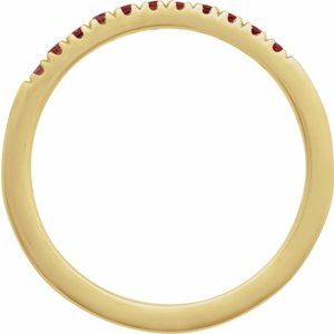 14K Yellow Natural Mozambique Garnet Stackable Ring-Round-1.5 Mm