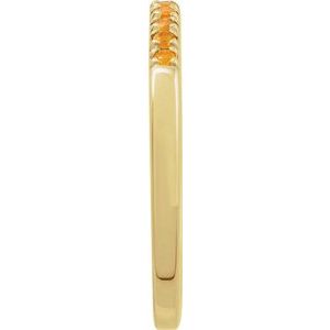 14K Yellow Natural Citrine Stackable Ring-Round-1.5 Mm