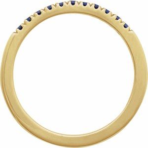 14K Yellow Lab-Grown Blue Sapphire Stackable Ring-Round-1.5 Mm