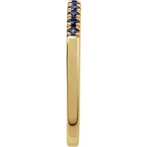 14K Yellow Lab-Grown Blue Sapphire Stackable Ring-Round-1.5 Mm