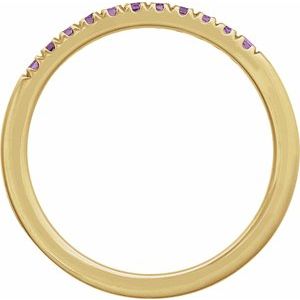 14K Yellow Natural Amethyst Stackable Ring-Round-1.5 Mm