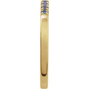 14K Yellow Natural Alexandrite Stackable Ring-Round-1.5 Mm