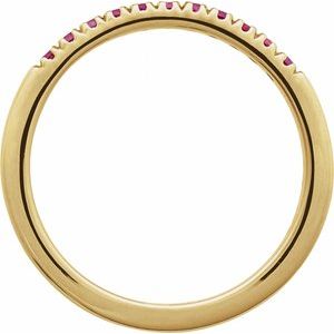 14K Yellow Lab-Grown Ruby Stackable Ring-Round-1.5 Mm