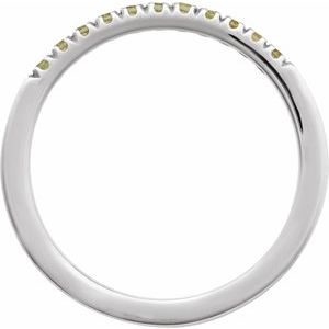 14K White Natural Peridot Stackable Ring-Round-1.5 Mm
