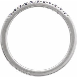 14K White Natural Alexandrite Stackable Ring-Round-1.5 Mm