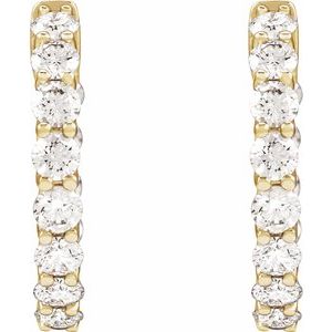 14K Yellow 2 1/5 CTW Natural Diamond Inside-Outside 19.7 mm Hoop Earrings-Round-19.7 Mm
