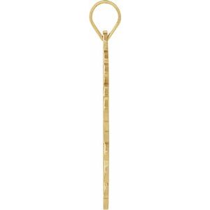 14K Yellow 19x13 mm Orthodox Cross Pendant-Polished