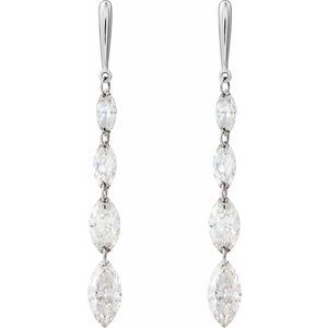 14K White 1 1/2 CTW Lab-Grown Diamond Drilled Diamond Earrings-6.8 X 3.5 Mm-14K White