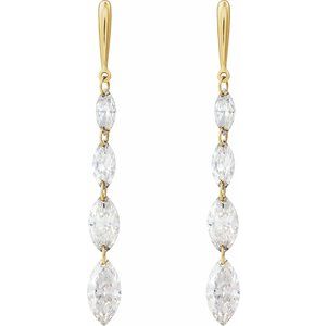 14K Yellow 1 1/2 CTW Lab-Grown Diamond Drilled Diamond Earrings-6.8 X 3.5 Mm-14K Yellow