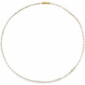 14K Yellow 10 CTW Lab-Grown Diamond Line 16" Necklace-Lab-Grown Diamond-4.7 X 3.1Mm :: 10 Ctw